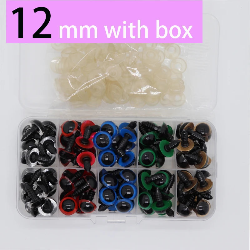 100pcs Plastic Safety Eyes 5-20mm for DIY Toys and Dolls