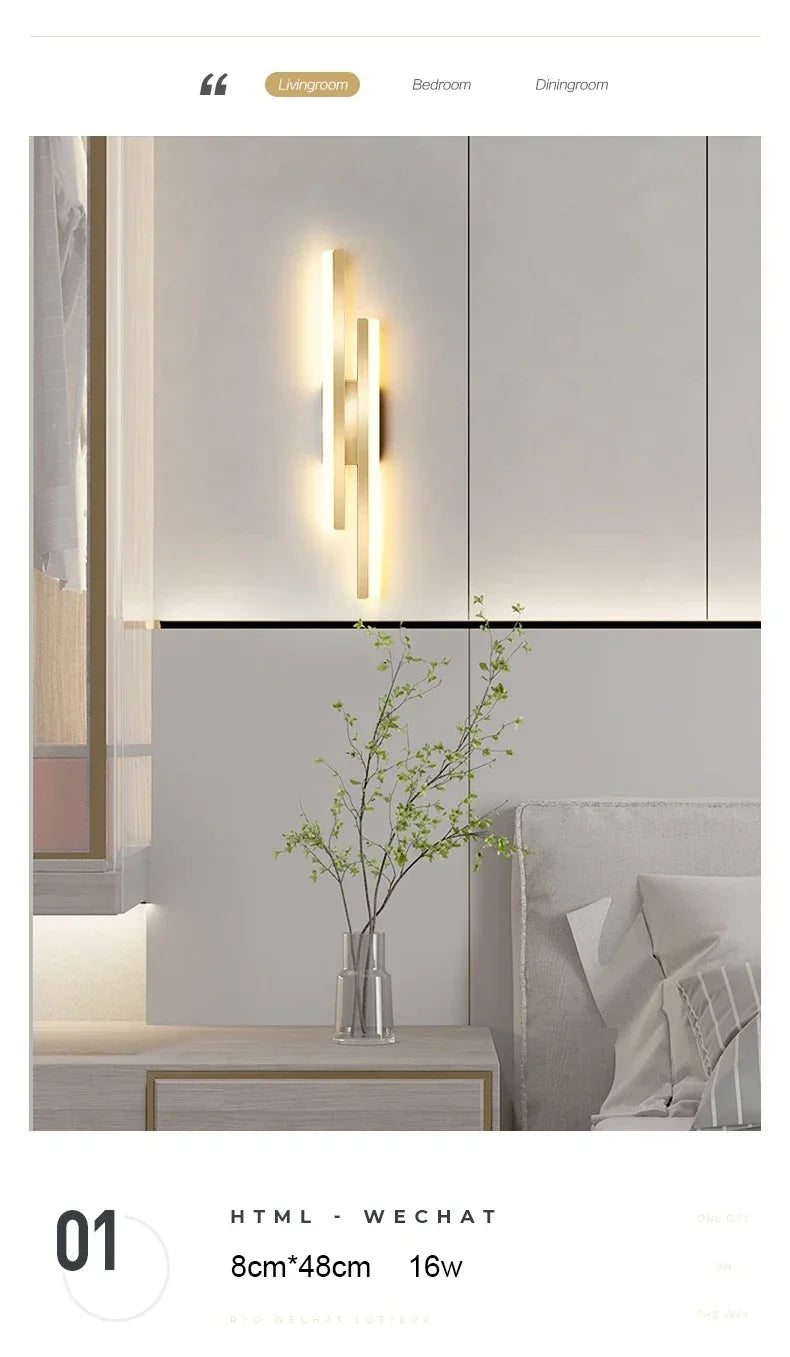 Modern LED Acrylic Wall Light Sconce for Bedroom and Hallway Decor