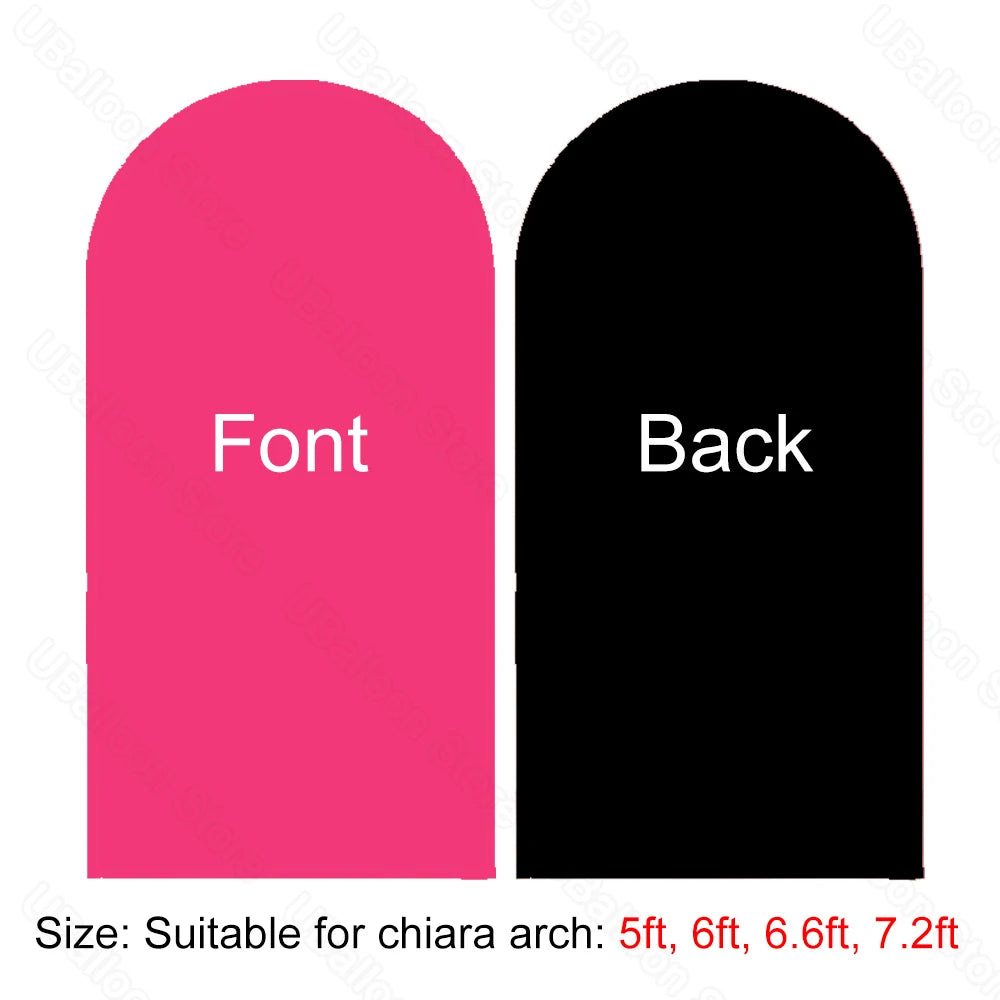 2M Chiara Arch Cover Double Sided White and Hot Pink Fabric Backdrop for Birthday Baby Shower and Wedding Decorations