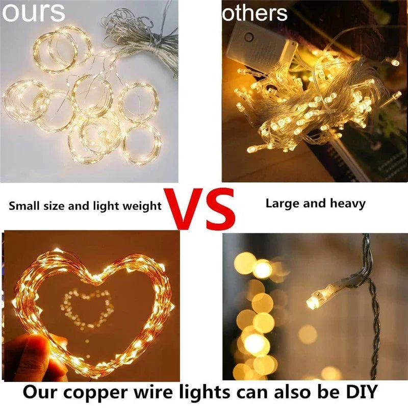 LED Curtain Garland Lights 8 Modes USB Power Remote Control Waterproof Fairy Light Festive Lighting Wedding Christmas Decor
