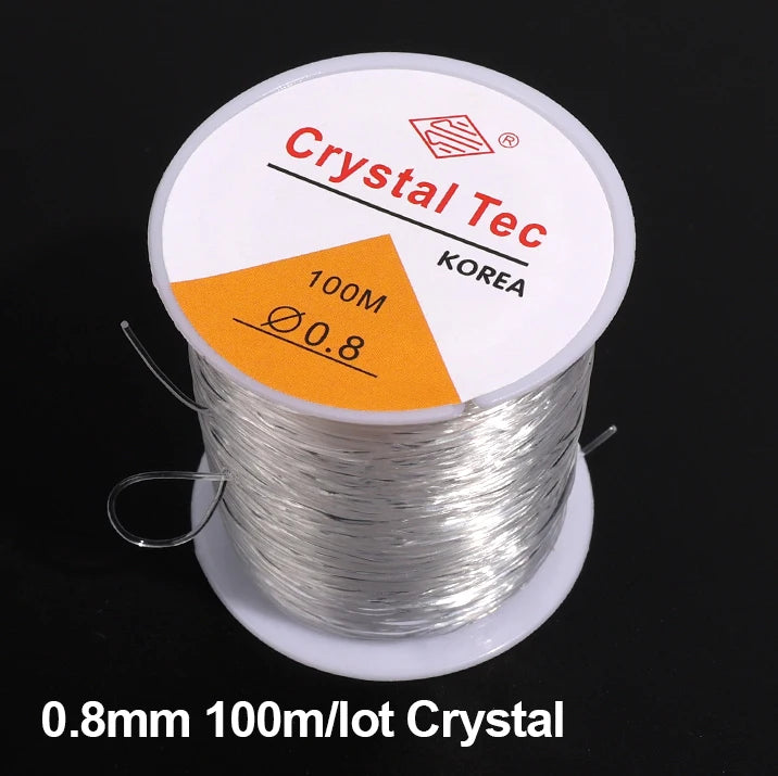 100m Strong Elastic Beading Thread Cord 0.5-1mm for Jewelry