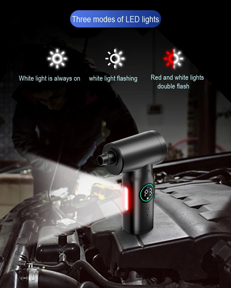 7500mAh Portable Compressed Air Duster 2 in 1 Cordless Cleaner