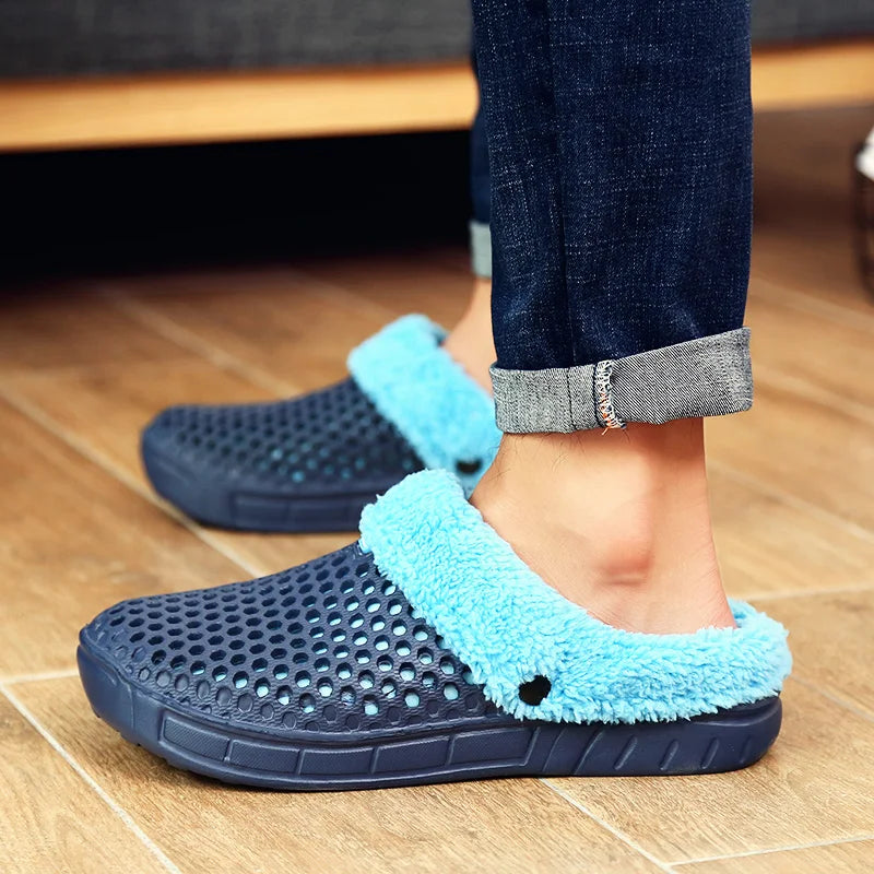 YRZL Winter Slippers Men Women Indoor Warm Non Slip Clogs