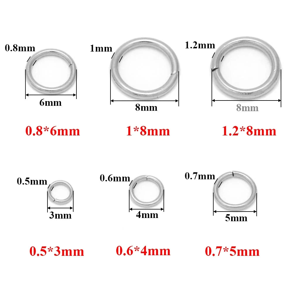 Gold Stainless Steel Jump Rings 4mm 5mm 6mm 7mm 8mm for DIY Jewelry Making