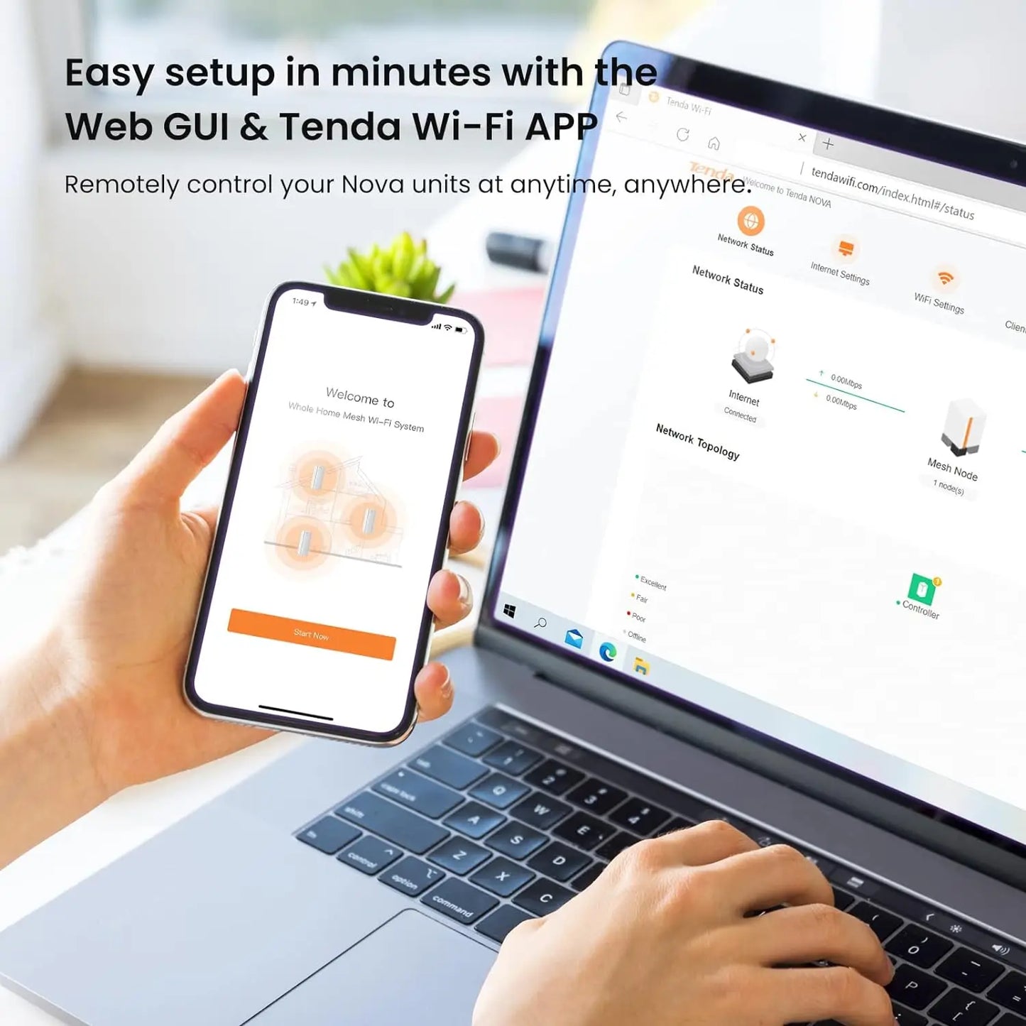 Tenda AX3000 WiFi6 Mesh System EM/MX12 Router 7000 sq.ft.