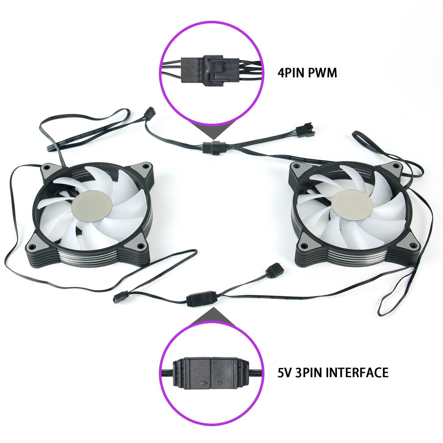 Aigo AR12PRO 120mm RGB Computer Case Fan 4pin PWM Cooling