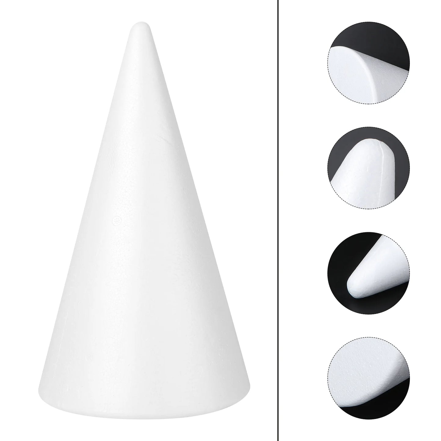 Handmade White Solid Foam Cone for Children DIY Crafts Perfect for Christmas Decorations and Creative Projects