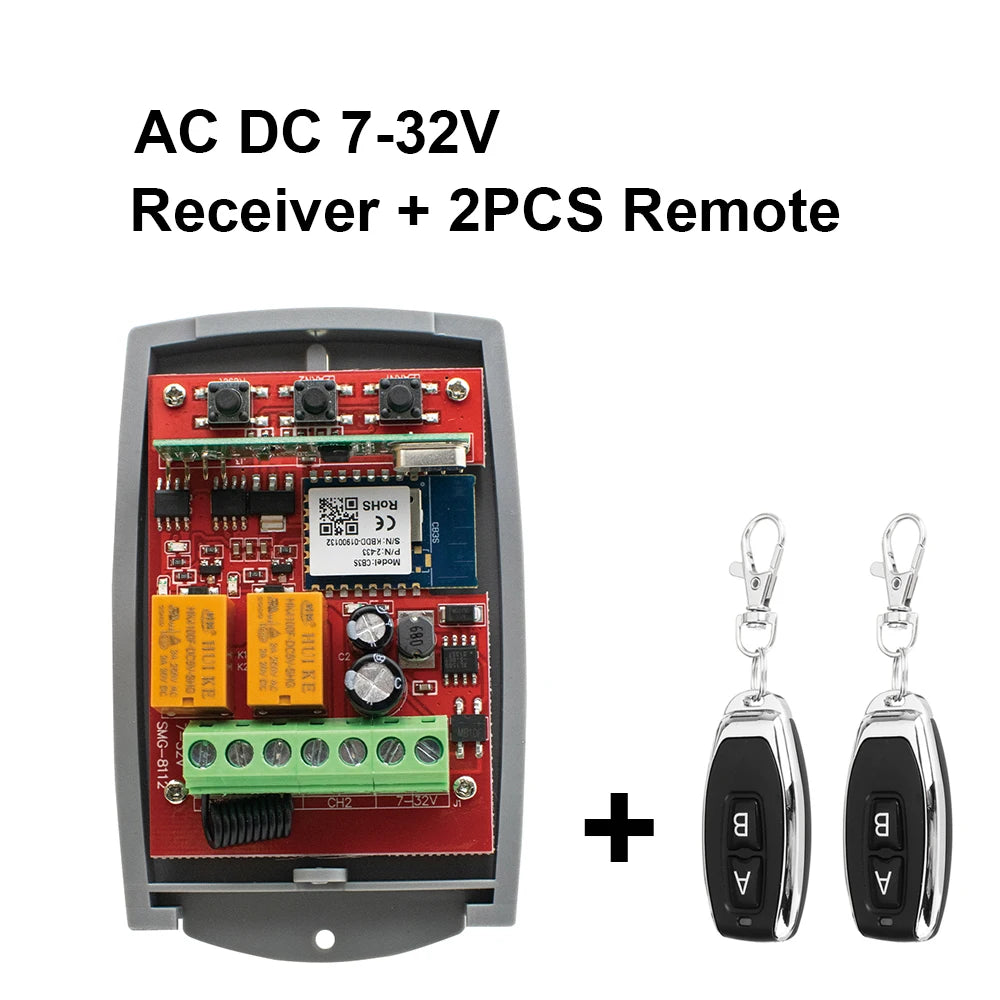 2 Channel WiFi Tuya Smart Garage Gate Opener Remote Control Receiver with 433MHz Transmitter