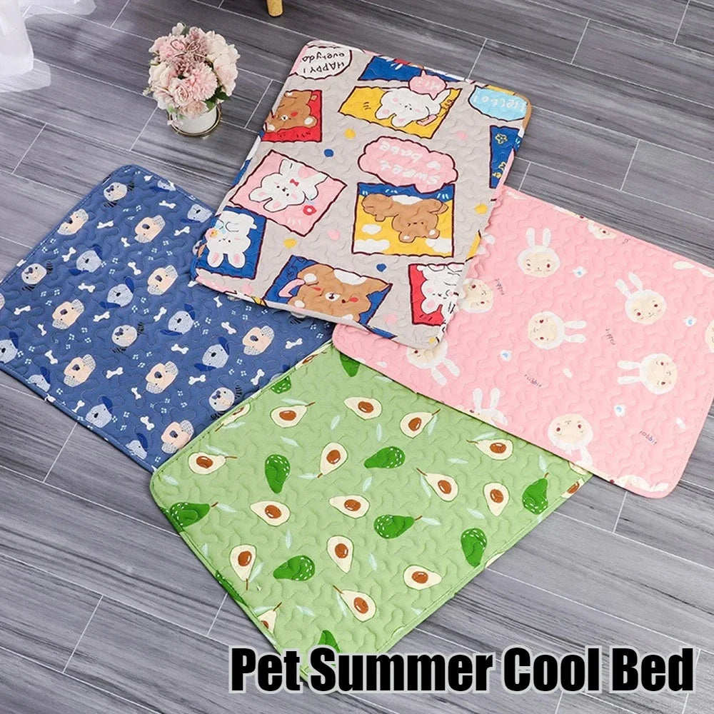 Pet Summer Mat Cooling Ice Blanket Mat Moisture Proof Dog Floor Sofa Cushion Skin Friendly Cat Sleeping Breathable Pet Bed Mat
