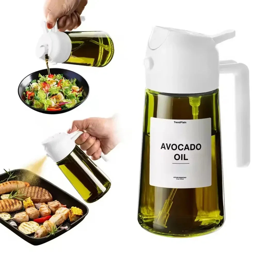 Olive Oil Dispenser Bottle 470ml – Light-Blocking Dark Glass Design