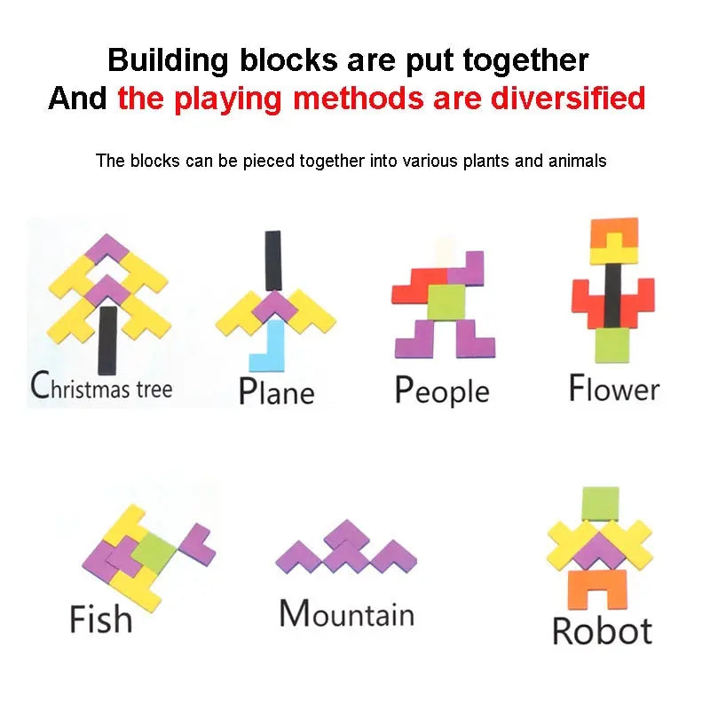 1 Set Wooden Puzzle Baby Early Education Logic Game Toy