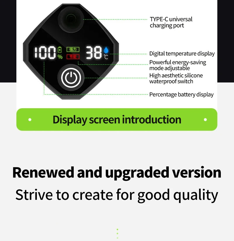 Camping Shower Pump RV Outdoor Shower Kit with Digital Display and 6000mAh Battery