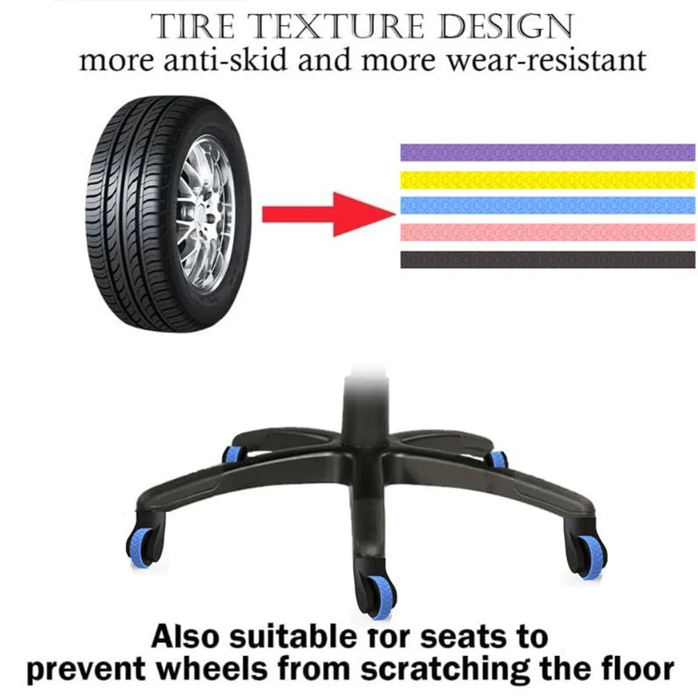 4PC Silicone Suitcase Wheel Protection Case for Quiet Travel