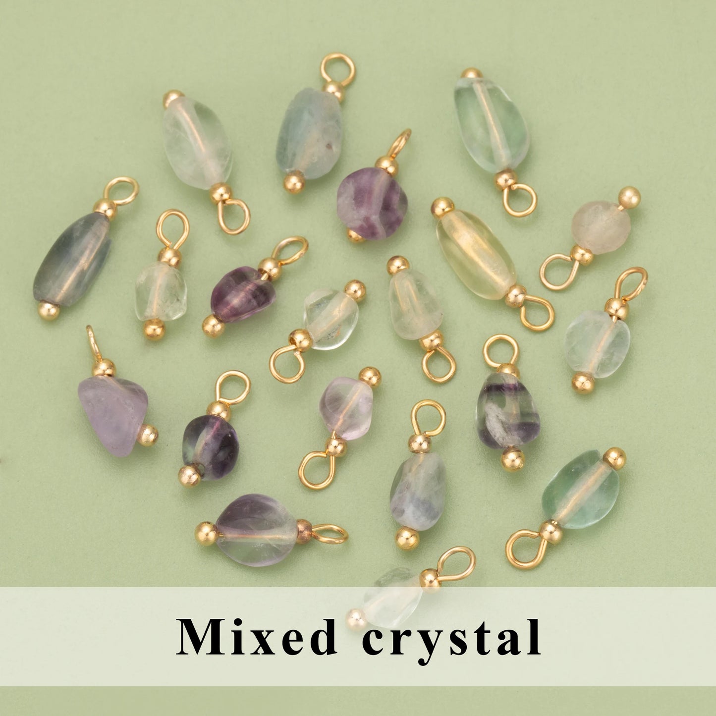 YEGUI C324S 20pcs Natural Stone Charms 18K Gold Plated