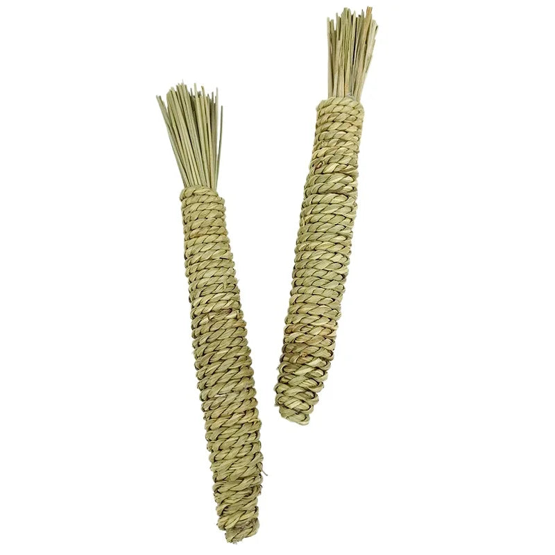 1/2Pcs Natural Straw Rope Carrot Hamster Molar Chew toy Small Pets Toys For Hamster Rabbit Grinding Groducts Gnaw Toy Supplies