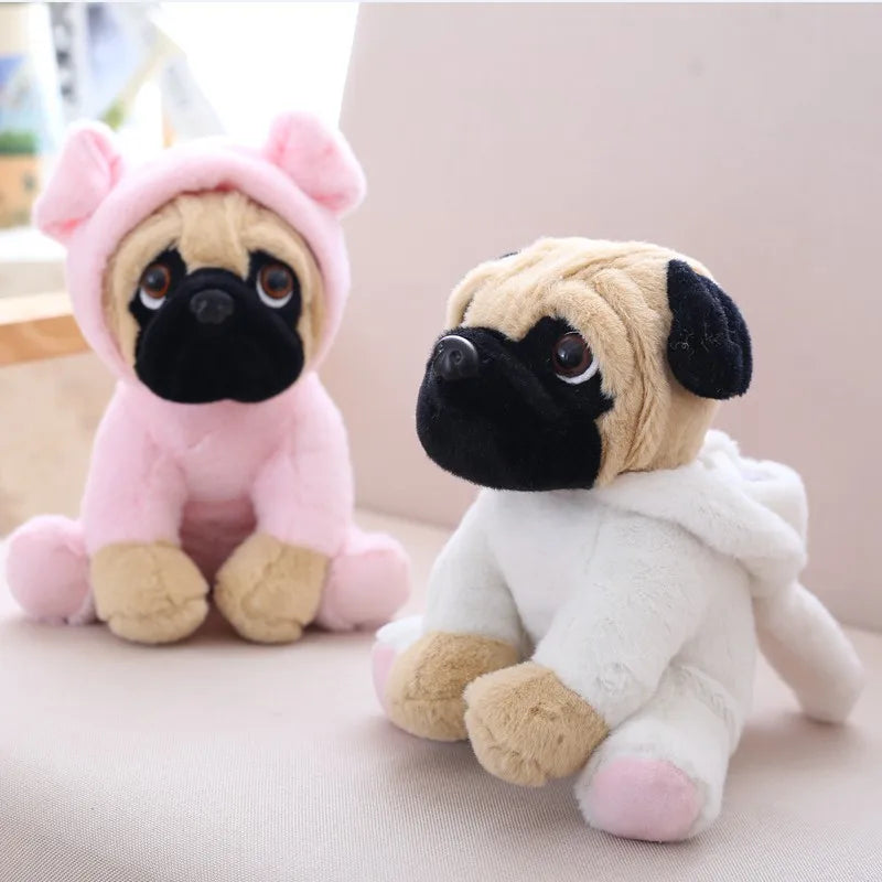 Lifelike Plush Sharpei Pug Simulation Dog Toy for Kids Adorable Cuddly Puppy Gift for Birthdays and Christmas