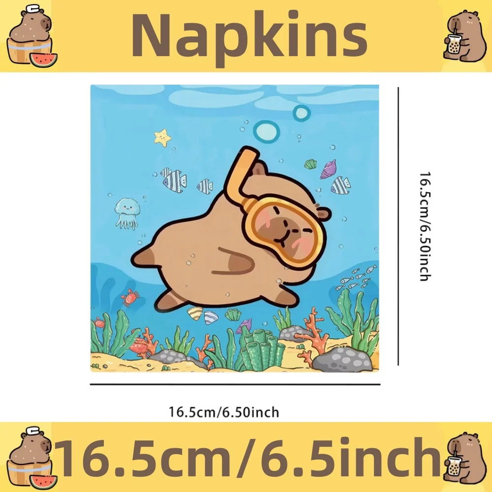 Capybara Birthday Decorations Balloons Cute Tableware Set