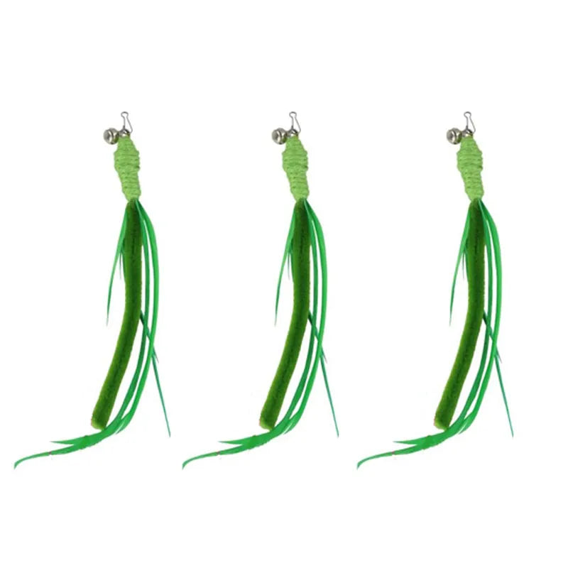 Cat Wand Replacement Accessories Dog Tail Grass Cat Teasing Stick Replacement Feathers Toy Bite Resistant Kittens Exercise Toys