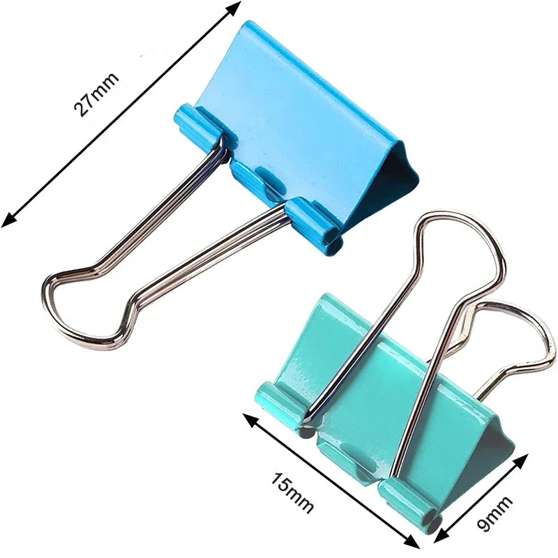 50Pcs Colorful Mini Metal Binder Clips 15mm for School Office