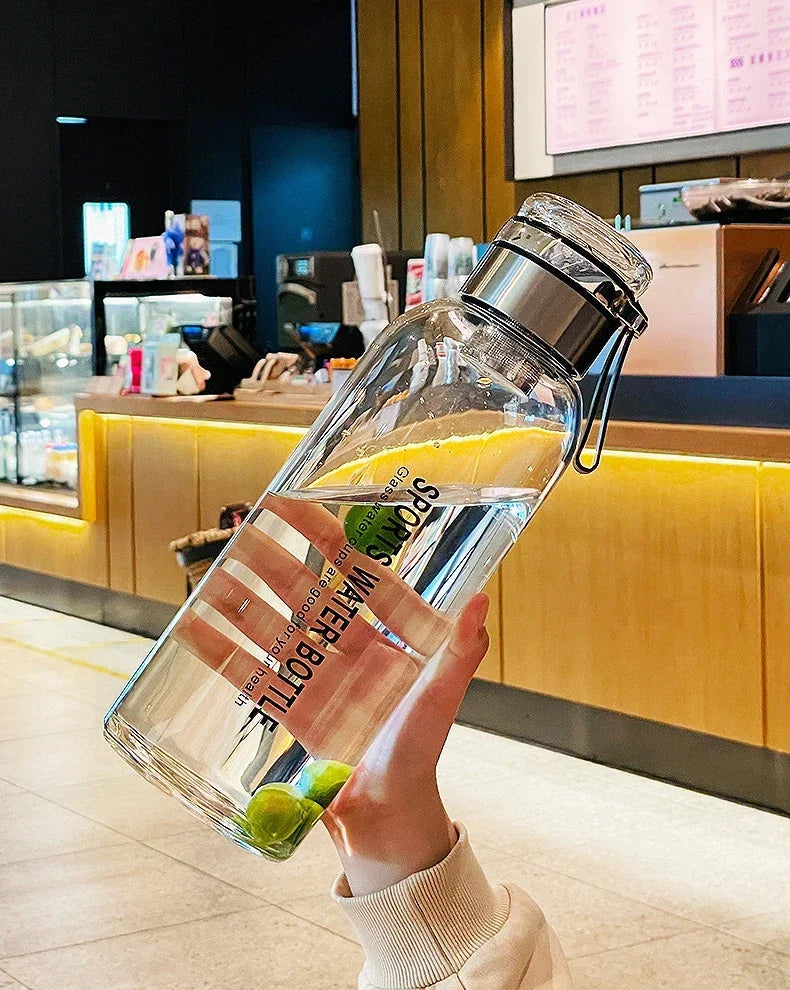 Large Capacity Glass Water Bottles – 0.75L to 2L Transparent Juice & Milk Bottle for Outdoor Travel & Sports