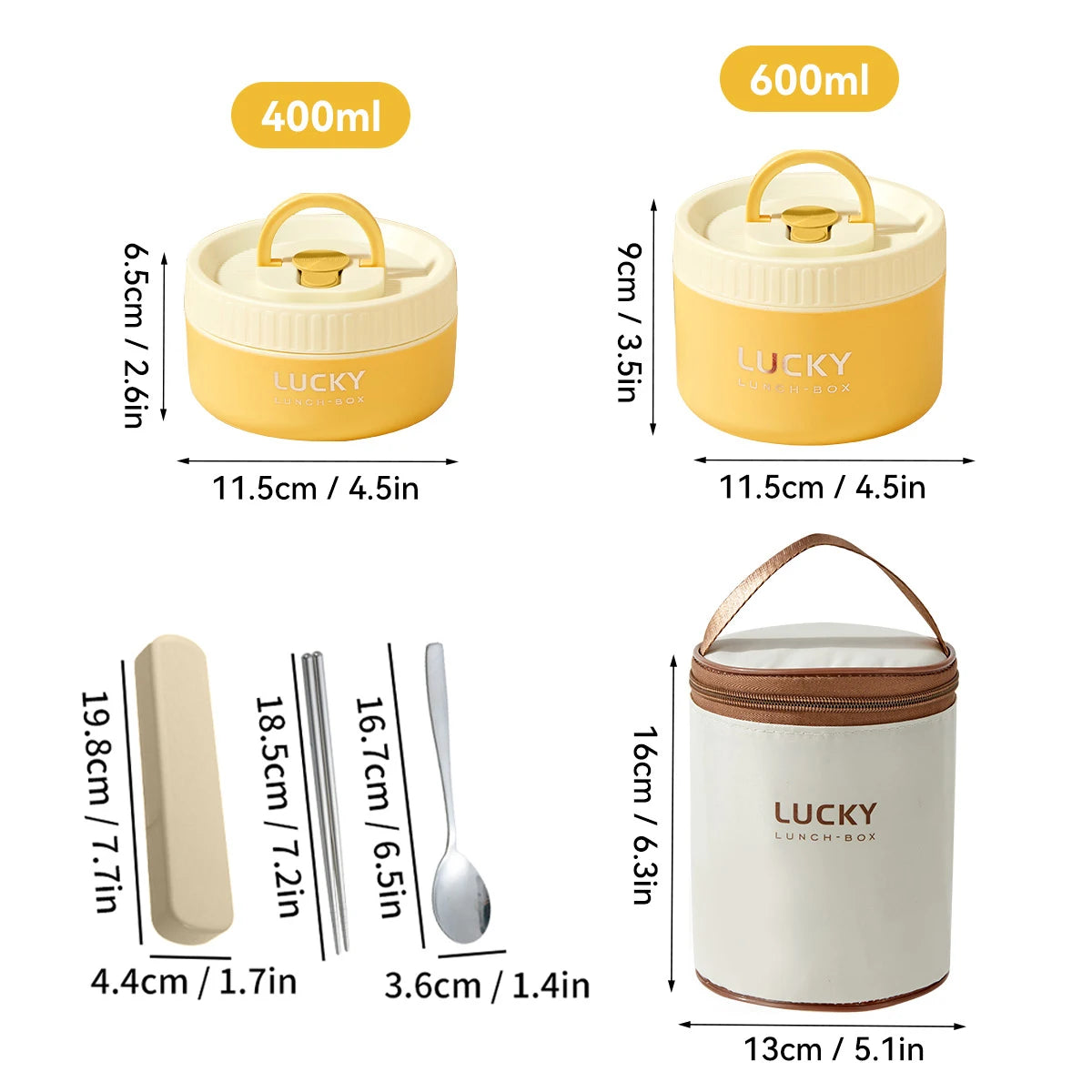 WORTHBUY Portable 304 Stainless Steel Insulated Bento Lunch Box With Thermal Bag Cutlery Leak Proof Container Set