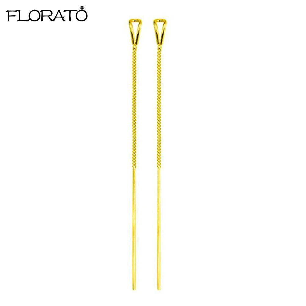 Charming 925 Sterling Silver Long Chain Threader Earrings for Women Fashion Jewelry