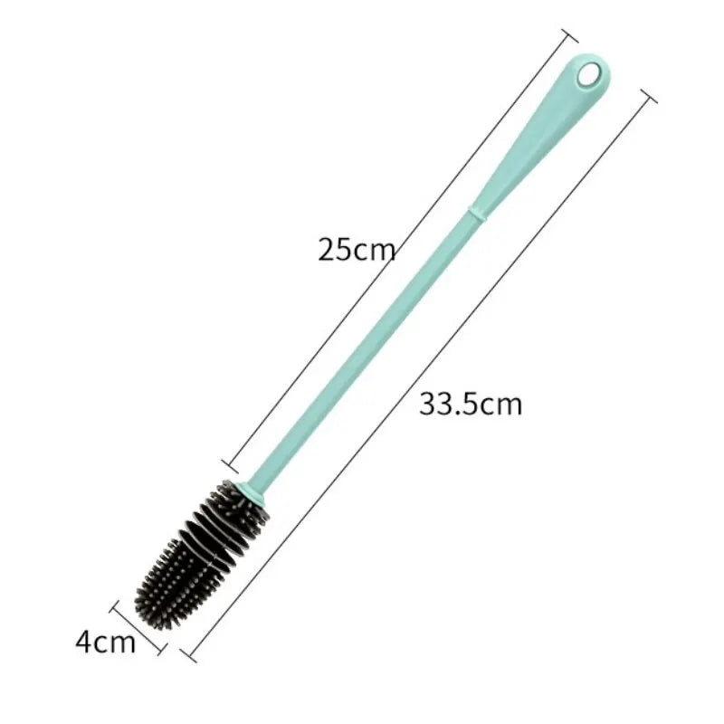 Silicone Milk Bottle Brush Long Handle Kitchen Cleaner Tool