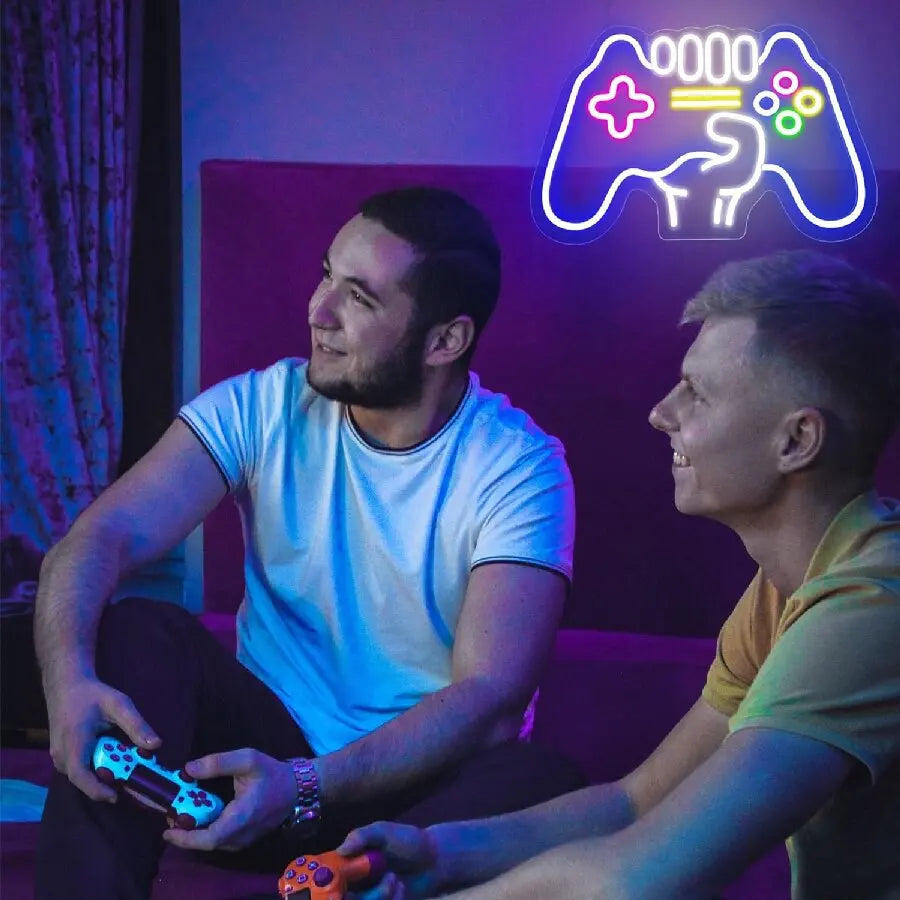 Gamepad Shaped LED Neon Sign for Gamer Room Decor