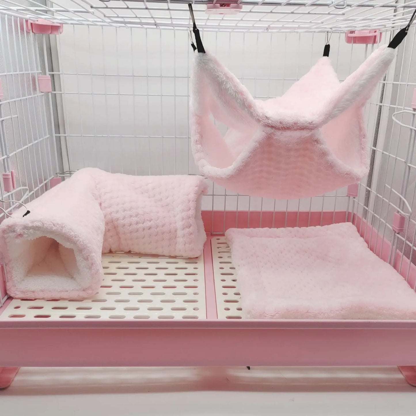 Small Animals Cages Hamster Hammock Guinea Pig Tunnel Small Pet Accessories Rats Ferret Hanging Bed Hamster House Sleeping Bag
