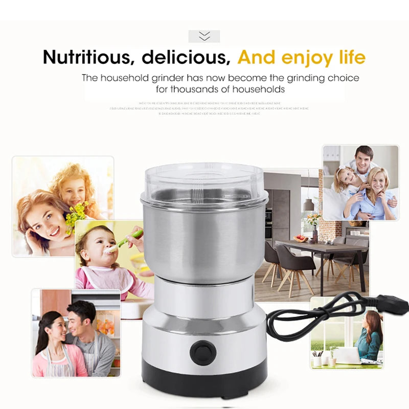 Mini Electric Grinder Household 300ml Ultrafine Food Pulverizer Coffee Spice Grain Mill 2/4 Blades