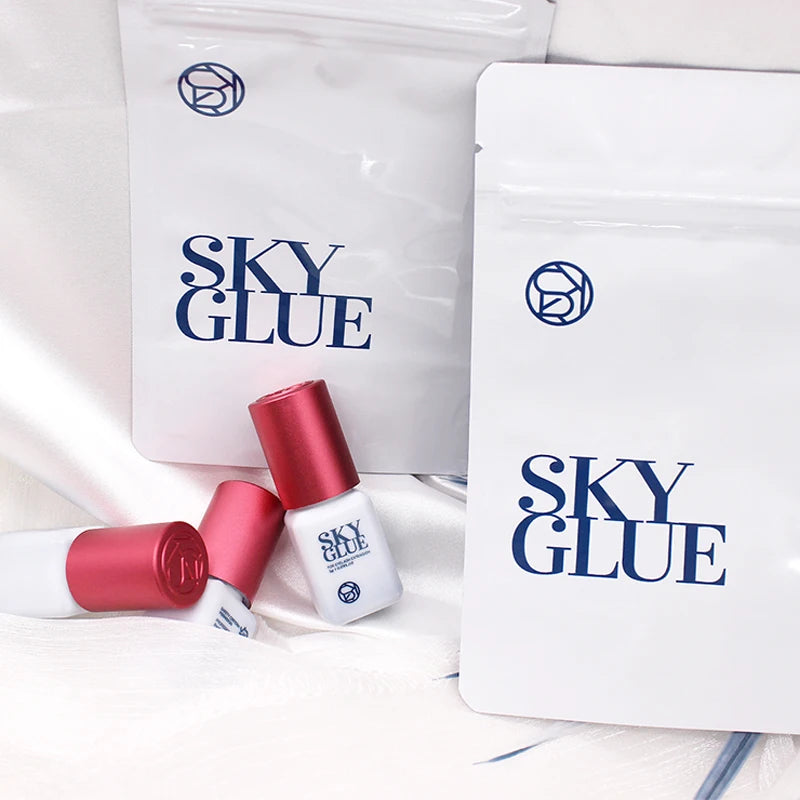 5 Bottles SKY S Plus Eyelash Extension Glue 5ml Red Cap Original Korean Adhesive for Professional Use