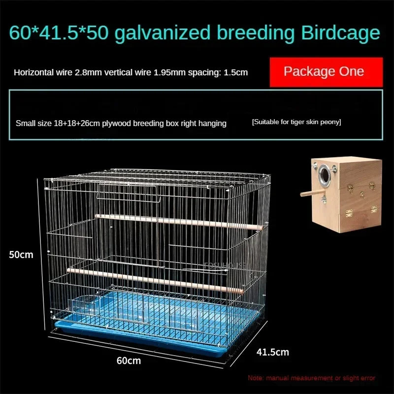 Garden Outdoor Portable Cage Thick Iron Birdcage Large Electroplating Starling Breeding Cage Budgie Bird Cage Bird Accessories W