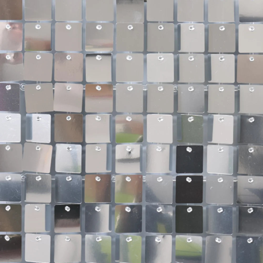 Silver Sequin Wall Backdrop Panels Set of 18 for Wedding Bridal Shower and Bachelorette Party Decorations