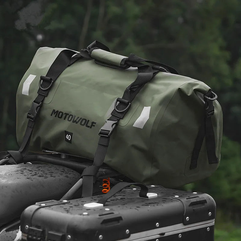 Waterproof Reflective Motorcycle Dry Bag – Tail Duffle Luggage for Camping, Hiking, Boating & Travel