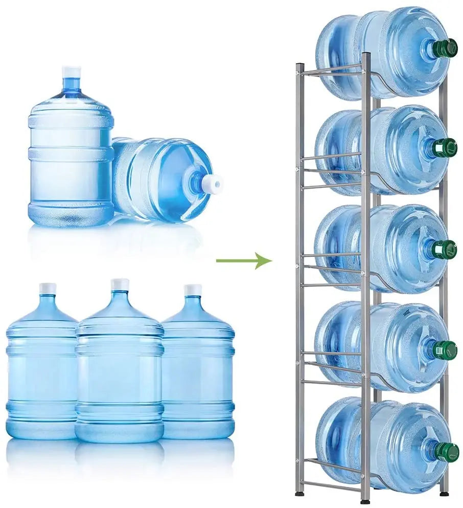 5 Tier/3 Tier Standing Water Jug Rack Space-Saving Holder