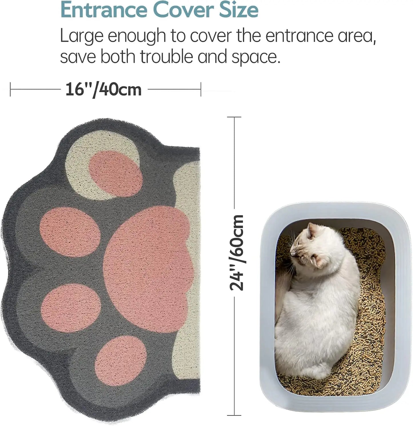 Cute Cat Litter Mat Litter Box Mat Litter Trapping Mat Soft on Kitty Paws Anti Slip Pet Accessories Door Floor mats Bathroom Mat