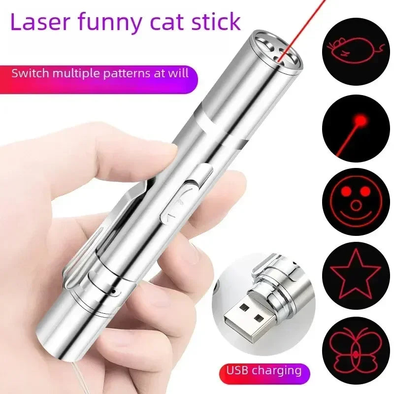 Enhanced Multifunctional Toy with USB Charging Infrared Laser Pattern Projection Interactive Cat Stick for Pet Activity Supplies