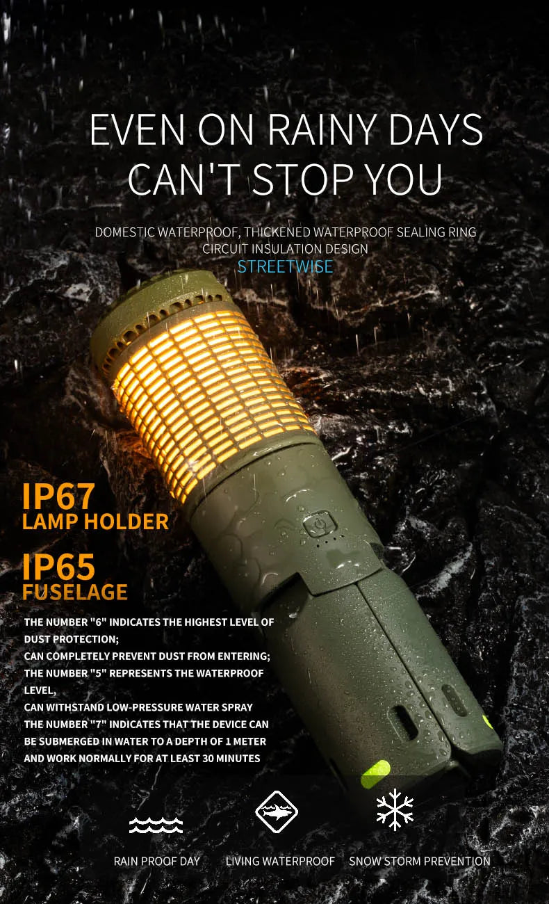 Folding Camping Light Portable Telescopic Lanterns 10000mAh Waterproof Magnetic Lamp with Triangle Stand Base