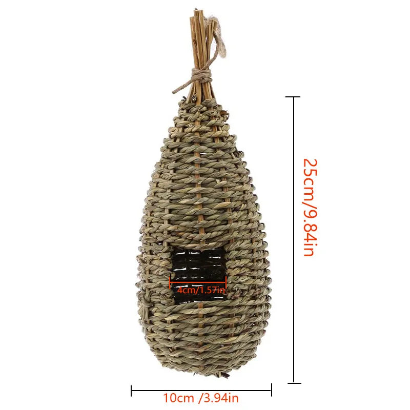17 Style Birds Nest Bird Cage Natural Grass Egg Cage Bird House Outdoor Decorative Weaved Hanging Parrot Nest Houses Pet Bedroom