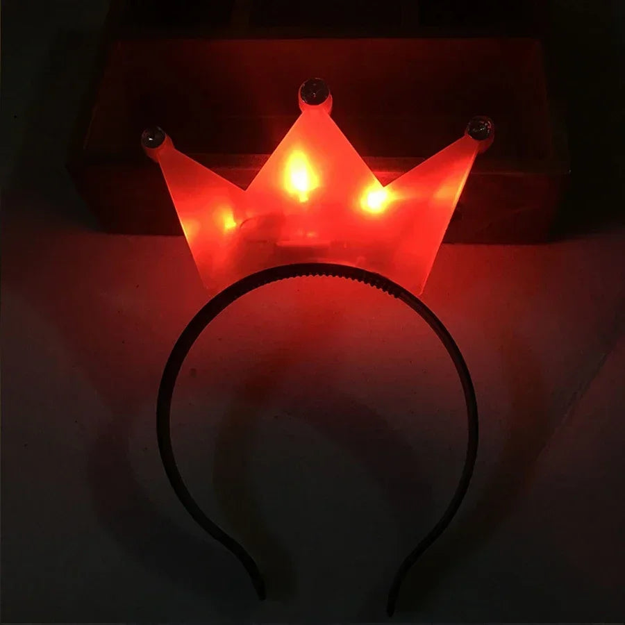 LED Princess Crown Headbands 6/12pcs Light Up Tiaras for Weddings and Parties Flashing Hair Hoops