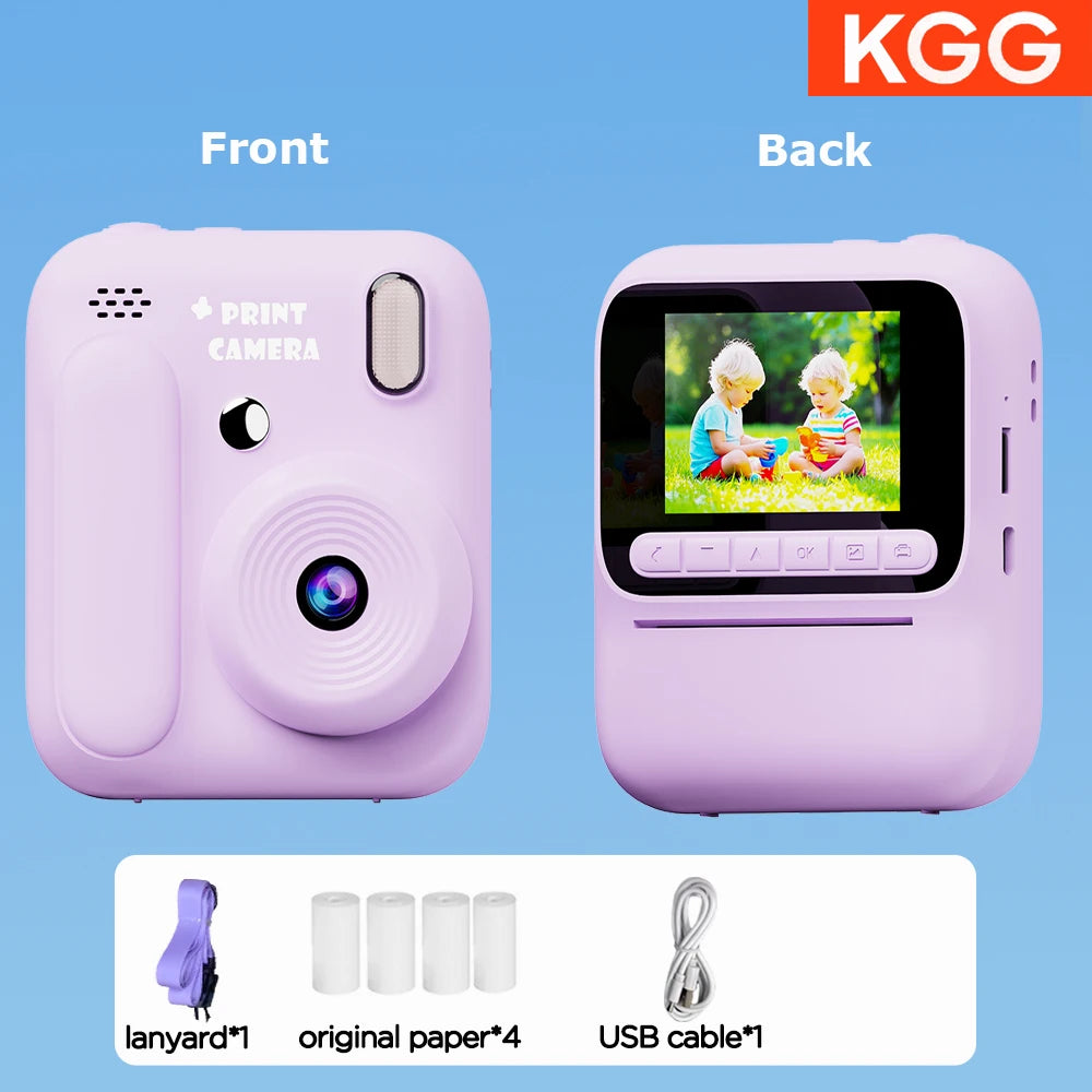 Color Printing Camera Kids Instant Camera 32GB 1080P Thermal Print Digital Camera Print Photo Video Games Music Children Gift