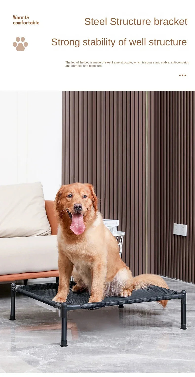 Elevated Pet Bed for Dogs and Cats Portable Folding Camping Bed Removable Washable Design for All Seasons Cozy Pet Kennel and Puppy Bed