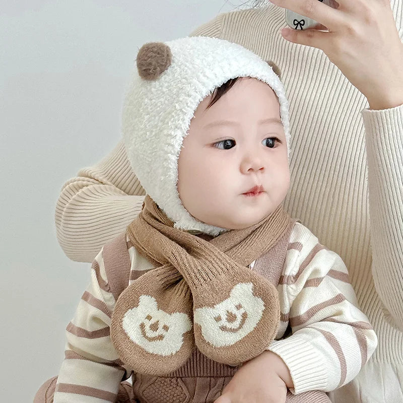 Simple Fashion Baby Scarf Candy Color Woolen Knitted Scarves for Kids Winter Warm Neckerchief