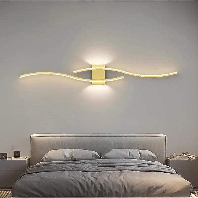 Indoor LED Wall Lights Modern Wall Sconces for Bedroom and Corridor Black Gold White Finish Stylish Indoor Lighting