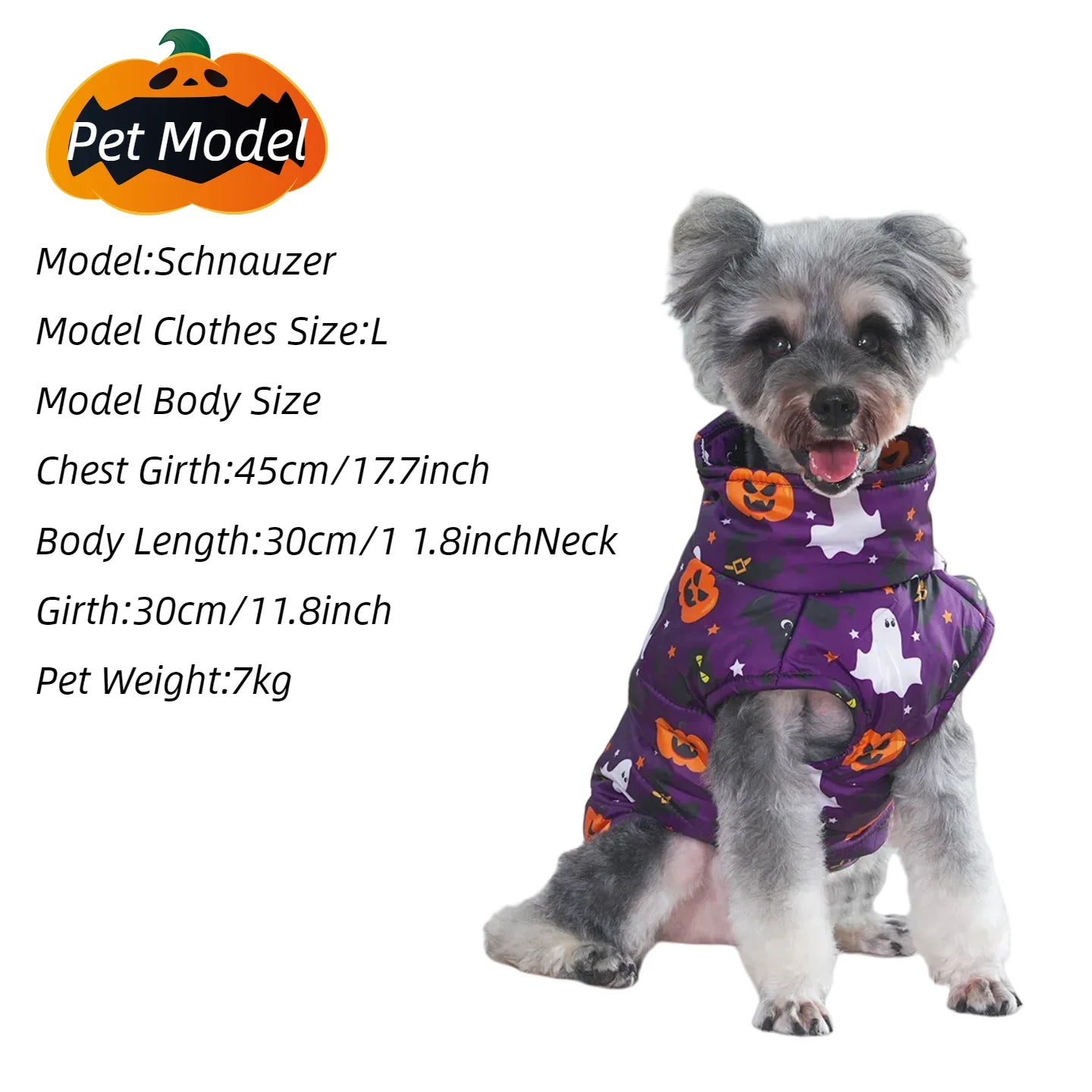 Winter Dog Clothes Halloween Pets Coat Cute Pumpkin Print Puppy Jacket Festival Puppy Gift Party Pet Schnauze Chihuahua Costume