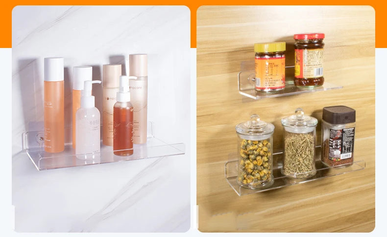 Invisible Acrylic Floating Wall Ledge Shelf for Kids Bookshelves and Bathroom Storage