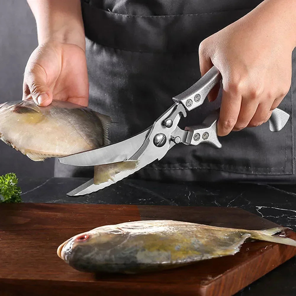 Multipurpose Stainless Steel Kitchen Scissors Ultra Sharp for Chicken Fish and Bone Cutting