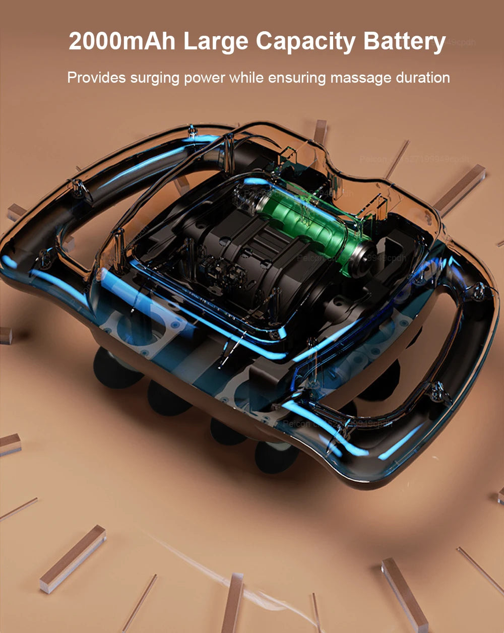 Fascia Gun Muscle Massager Gun with 16 Heads High Frequency Massage Machine