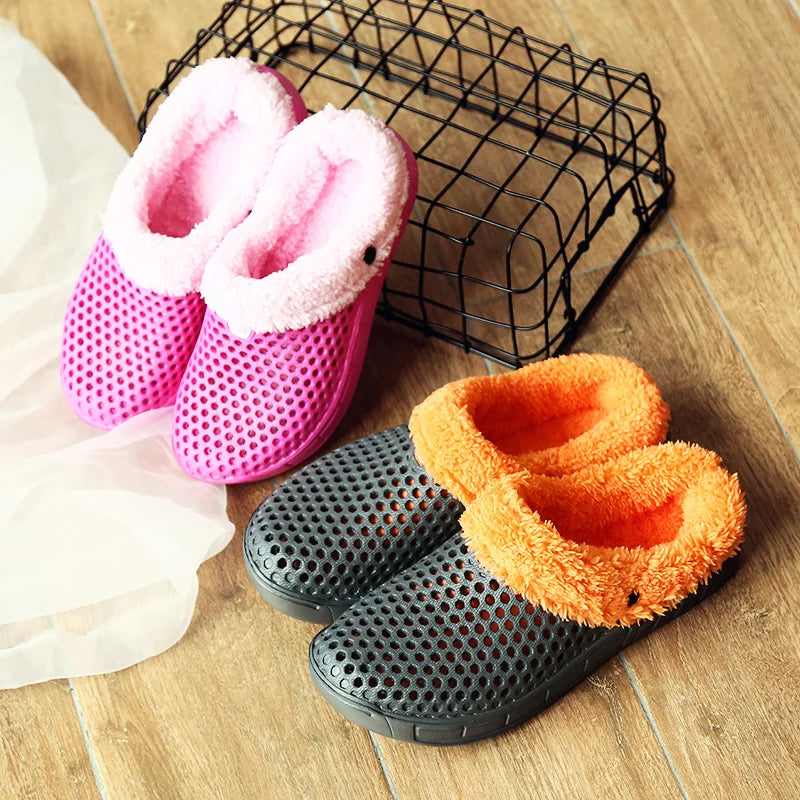 YRZL Winter Slippers Men Women Indoor Warm Non Slip Clogs