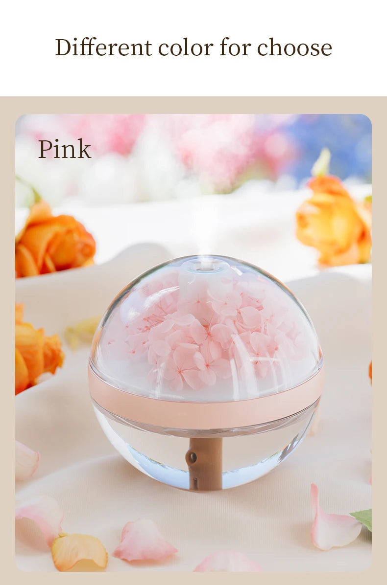 270ML USB Rechargeable Air Humidifier with LED Light and 800mAh Battery for Home Hydration and Relaxation